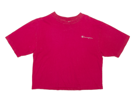 CHAMPION Crop Mens T-Shirt Pink L For Cheap