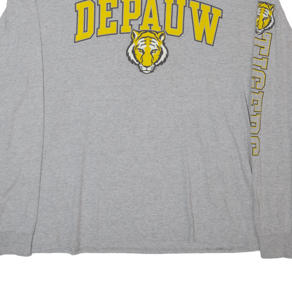 CHAMPION Depauw Mens T-Shirt Grey Long Sleeve USA XL Online Hot Sale