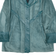 Womens Overcoat Coat Blue Leather M Online