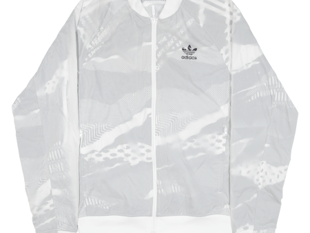 ADIDAS Mens Track Jacket Grey Nylon S For Discount