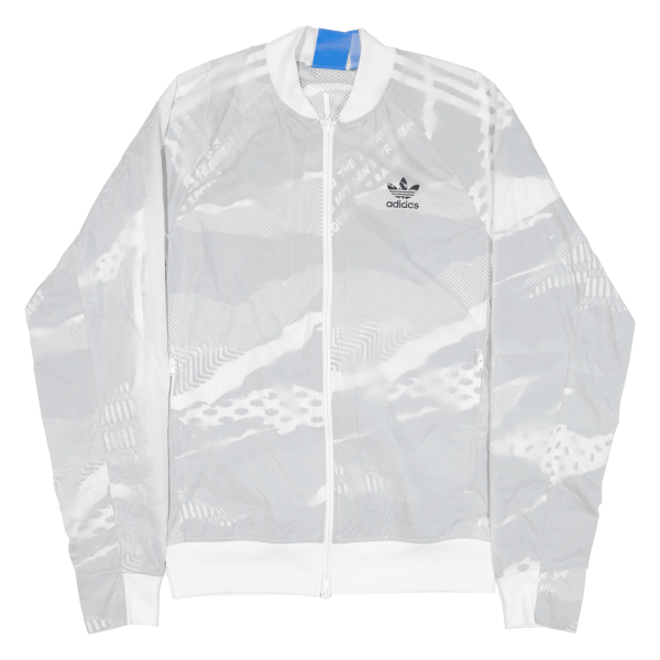 ADIDAS Mens Track Jacket Grey Nylon S For Discount