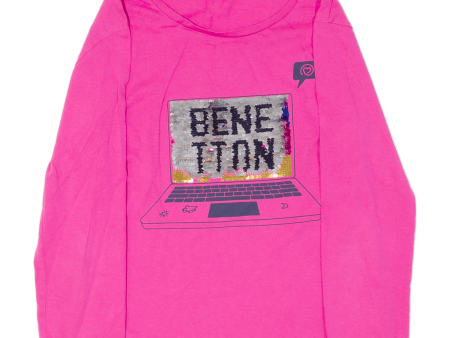 BENETTON United Colours Of Girls T-Shirt Pink Long Sleeve M For Sale