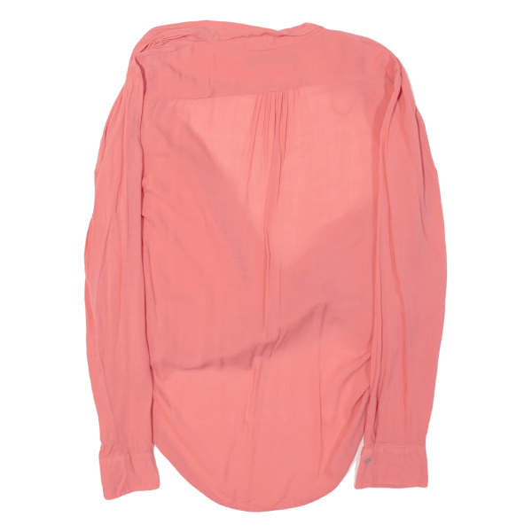 ZARA Womens Blouse Pink V-Neck Long Sleeve Viscose XS For Sale