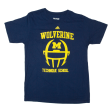 ADIDAS Wolverine Technique School Mens T-Shirt Blue USA L Discount