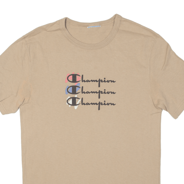 CHAMPION Mens T-Shirt Beige S Online