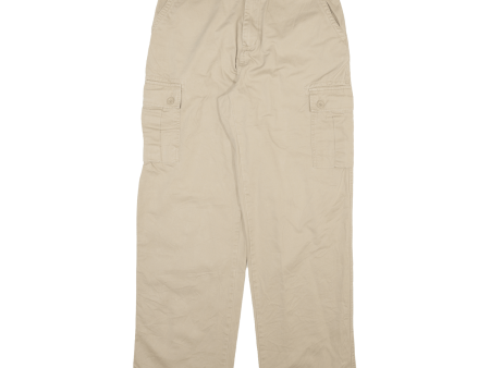 ARIZONA Cargo Mens Trousers Cream Relaxed Straight W34 L34 Cheap