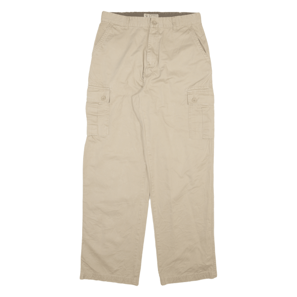 ARIZONA Cargo Mens Trousers Cream Relaxed Straight W34 L34 Cheap