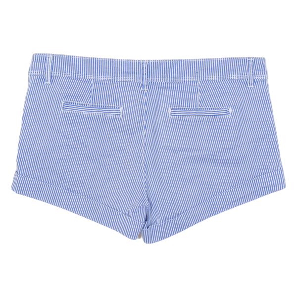 BENETTON Turn Up Womens Chino Shorts Blue Slim Striped S W31 Online Sale