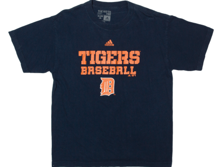 ADIDAS Tigers Baseball Boys T-Shirt Blue USA XL For Cheap