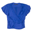 ZARA Womens Wrap Blouse Blue XL Online Sale