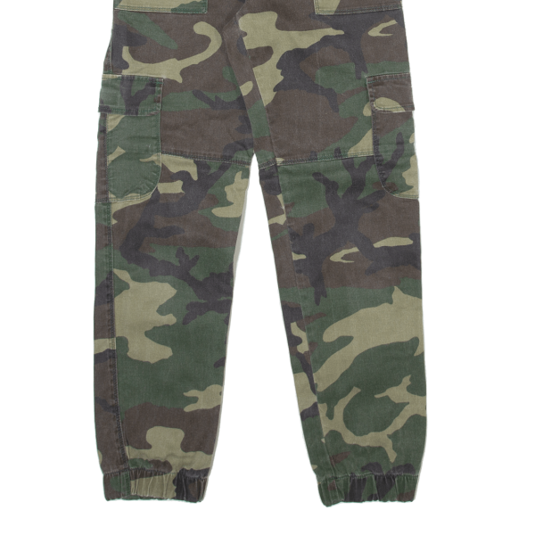 BRANDY MELVILLE Camo Cargo Womens Trousers Green Regular Tapered W24 L28 on Sale