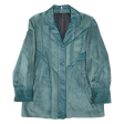 Womens Overcoat Coat Blue Leather M Online