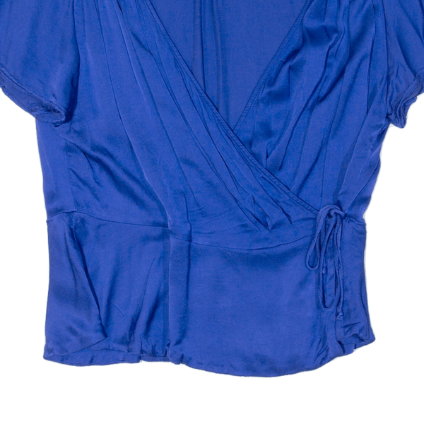 ZARA Womens Wrap Blouse Blue XL Online Sale