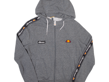 ELLESSE Womens Grey Hoodie Full Zip UK 12 Sale