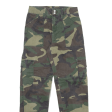 BRANDY MELVILLE Camo Cargo Womens Trousers Green Regular Tapered W24 L28 on Sale