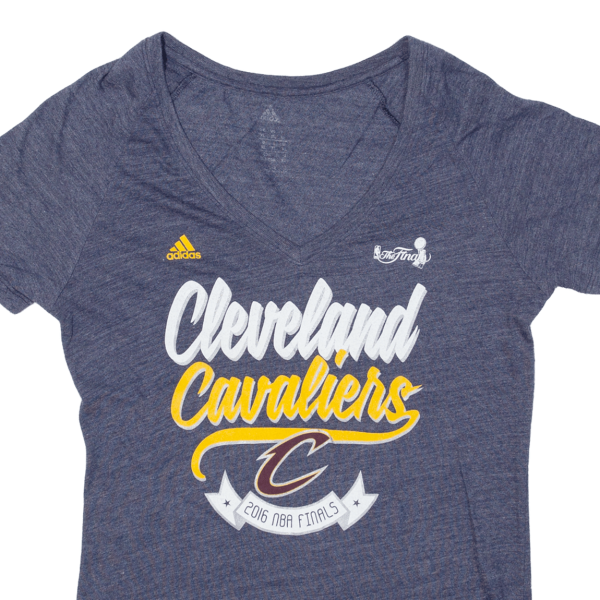 ADIDAS Cleveland Cavaliers 2016 NBA Finals Womens T-Shirt Blue USA V-Neck XL Online now