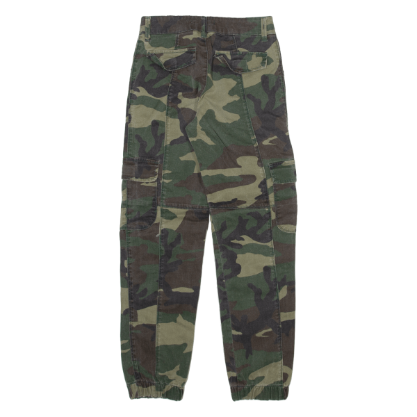 BRANDY MELVILLE Camo Cargo Womens Trousers Green Regular Tapered W24 L28 on Sale