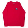 CHAMPION Mens T-Shirt Red Long Sleeve S Supply