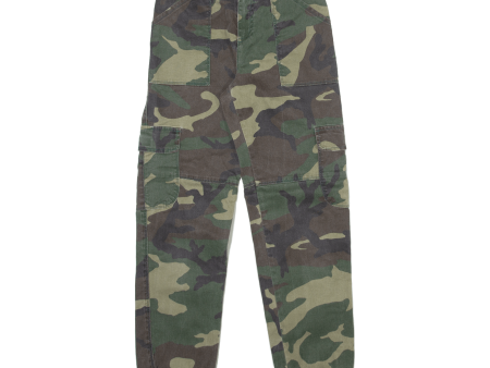 BRANDY MELVILLE Camo Cargo Womens Trousers Green Regular Tapered W24 L28 on Sale