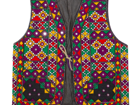 Womens Gilet Purple Knit Geometric S Online Hot Sale