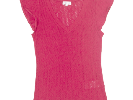 CLAUDIE PIERLOT Womens Top Maroon V-Neck S Online now