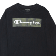 CHAMPION Mens T-Shirt Black Long Sleeve S For Sale