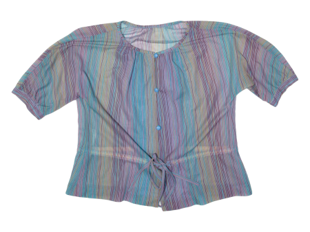 BLEYLE Sheer Womens Blouse Blue Striped S Online Hot Sale