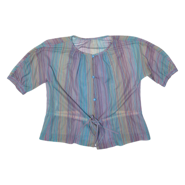 BLEYLE Sheer Womens Blouse Blue Striped S Online Hot Sale