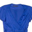 ZARA Womens Wrap Blouse Blue XL Online Sale