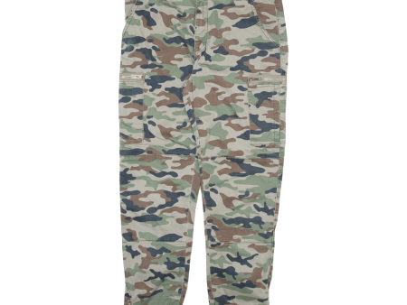 TALLY WEIJL Camo Cargo Womens Trousers Green Relaxed Tapered W30 L28 For Sale