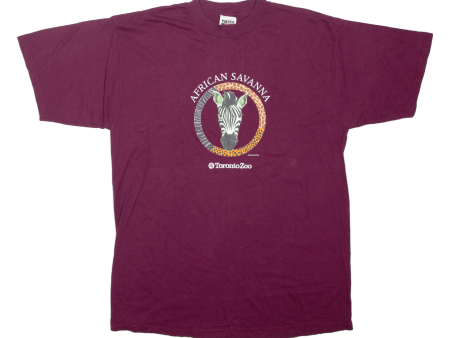 TULTEX African Savanna Mens T-Shirt Maroon USA XL Online Sale