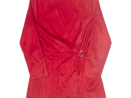 ZARA TRAFALUC Suede Feel Womens Playsuit Red Straight L Online Hot Sale