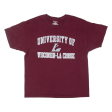 CHAMPION University Of Wisconsin -La Crosse Mens T-Shirt Maroon USA XL For Discount