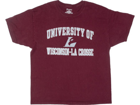 CHAMPION University Of Wisconsin -La Crosse Mens T-Shirt Maroon USA XL For Discount