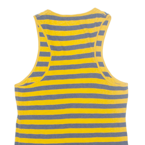 BURBERRY BRIT Womens Printed Vest Yellow Sleeveless Striped L Hot on Sale