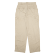 ARIZONA Cargo Mens Trousers Cream Relaxed Straight W34 L34 Cheap