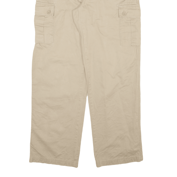 ARIZONA Cargo Mens Trousers Cream Relaxed Straight W34 L34 Cheap