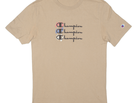 CHAMPION Mens T-Shirt Beige S Online