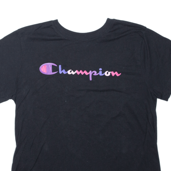 CHAMPION Girls T-Shirt Black L For Discount