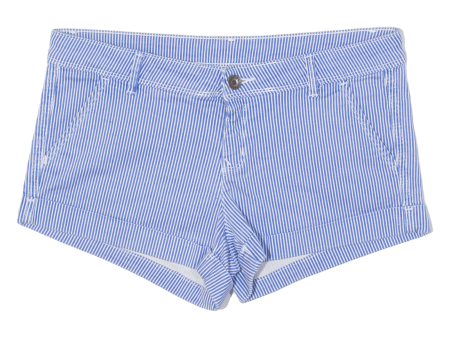 BENETTON Turn Up Womens Chino Shorts Blue Slim Striped S W31 Online Sale