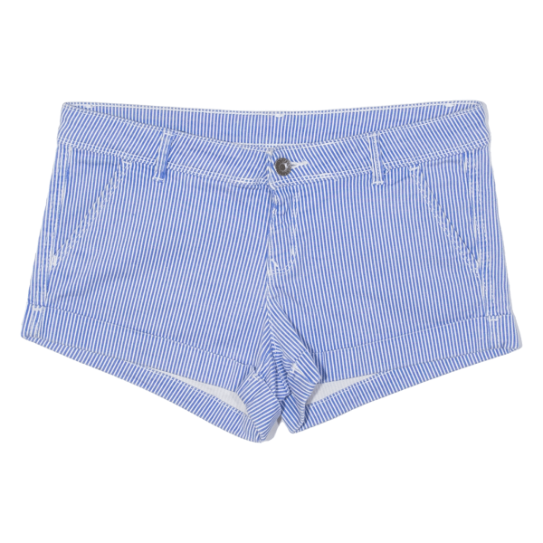 BENETTON Turn Up Womens Chino Shorts Blue Slim Striped S W31 Online Sale