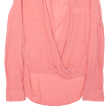 ZARA Womens Blouse Pink V-Neck Long Sleeve Viscose XS For Sale