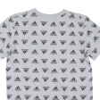 ADIDAS All Over Print Boys T-Shirt Grey L Hot on Sale