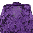 Blazer Padded Shoulders Womens Blouse Shirt Purple Collared 3 4 Sleeve Floral L Fashion