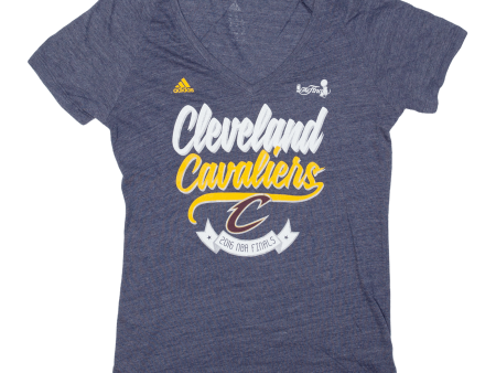 ADIDAS Cleveland Cavaliers 2016 NBA Finals Womens T-Shirt Blue USA V-Neck XL Online now