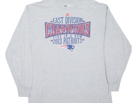 TEAM APPAREL New England Patriots Mens T-Shirt Grey Long Sleeve XL Hot on Sale