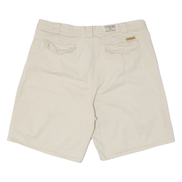 CLOUDS Mens Chino Shorts Beige Classic 90s XL W38 For Sale